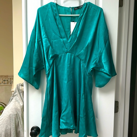 ZARA Dress (with shorts under) Turquoise - Picture 1 of 6